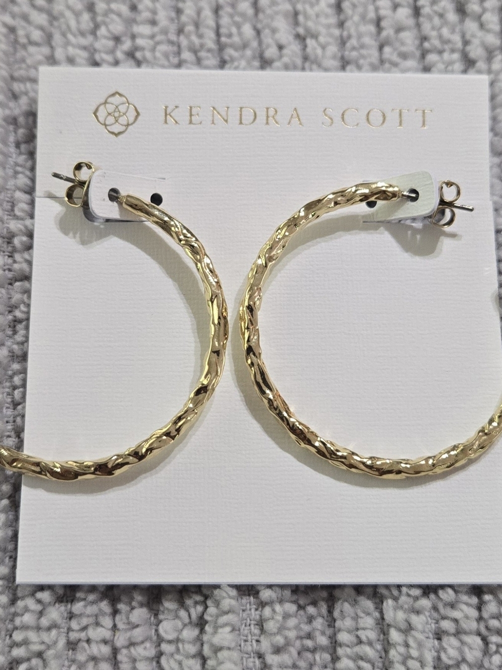 Kendra Scott Hammered Gold Hoop Earrings